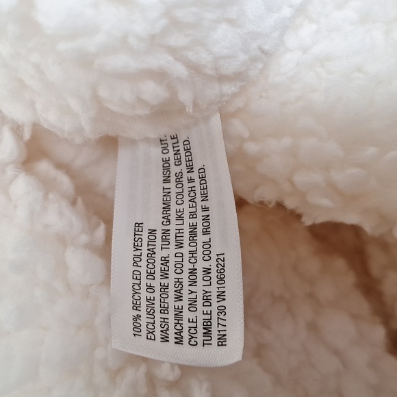 NEW! Men's Faux Shearling Half Zip-Up Sweatshirt Pullover, White - TALL - Picture 8 of 8